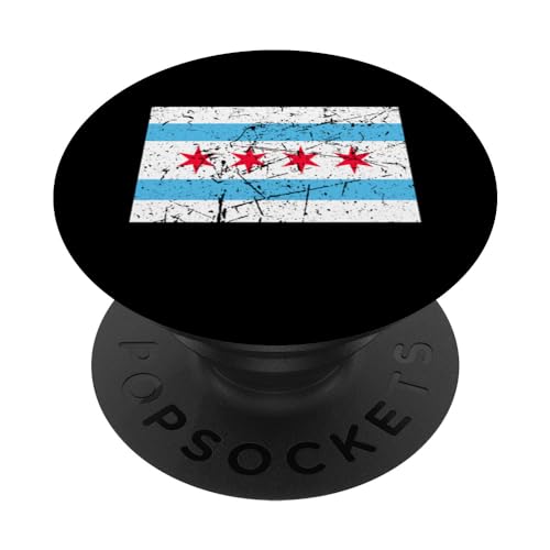 Chicago Illinois USA Flagge Herren Damen Kinder Midwest Illinoisans PopSockets mit austauschbarem PopGrip Chicago Illinois USA Flagge Herren Damen Kinder Midwest Illinoisans PopSockets mit austauschbarem PopGrip