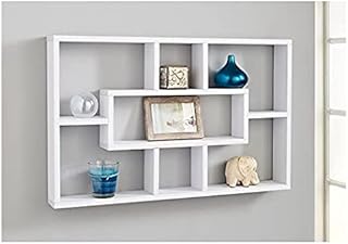 Home Concept - Floating Shelves Set of 3 - U Shaped Composite Wood Wall Mounted Display Ledges for Bedroom, Living Room, Bathroom, Kitchen, and Office (Black)