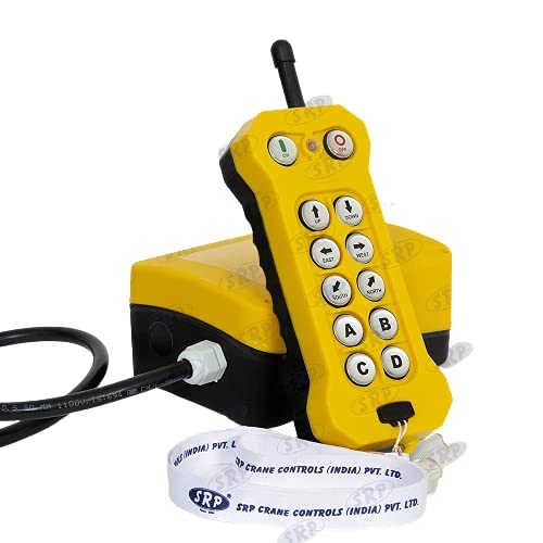 Image of SRP Single Speed Crane Wireless Radio Remote Control 6 Push Button Switch Industrial Channel Electric Lift Hoist Radio Switch Receiver (10+2) Button- 24V AC