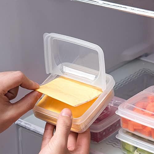 Shenrongtong Plas-tic Food Containers with Lids, Leak-Proof Cheese Slice Storage Box, Butter Cheese Slice Storage Box for Refrigerator Onion Ginger Garlic