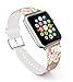 Apple Watch Band 38mm,Ecute Replacement Band Leather Iwatch Strap with Silver Metal Clasp for Iwatch 38mm Series 3/Series 2/Series 1/Edition/Sport - Classical Elegant Red Flowers Brown Background