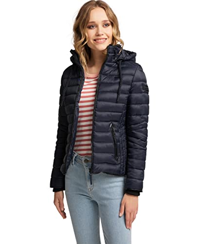 Navahoo Damen leichte Übergangsjacke Steppjacke mit Kapuze Lulana Navy Gr. S