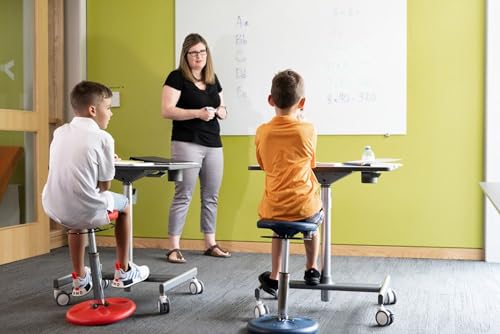 Image of Kore Adjustable Wobble Stools, Flexible Seating for Ages 6-12, 14-24in Tall (Black, 16.5in-24in)
