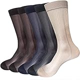 5er oder 10er Pack Herren Seidensocken Ultra Dünne Nylon Sox Sommerkleid Atmungsaktiv Dry Fit Crew Socken - - Einheitsgröße