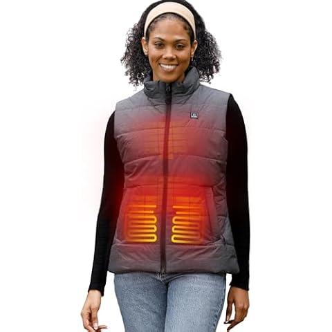 DEWBU Heated Vest for Women with 12V Battery Pack, Multiple Power Supply Methods Lightweight Heated Insulated Clothes, Women's Grey, L Cover