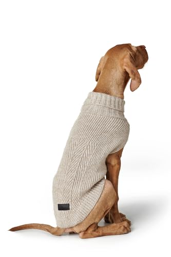 Hunter Hundepullover GENF, Farbe: beige, Strickpullover für kalte Tage, weich, anschmiegsam, recyceltes Polyester, waschbar, umgschlagbarer Halskragen, hohe Elastizität, Größe: 25