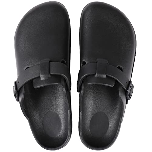 Nuhaus Men's Women's Wide-Headed Eva Indoor Outdoor House Walking Leisure Clog Mule Slippers Sandals(2023,Black, 13-14) #TOP1