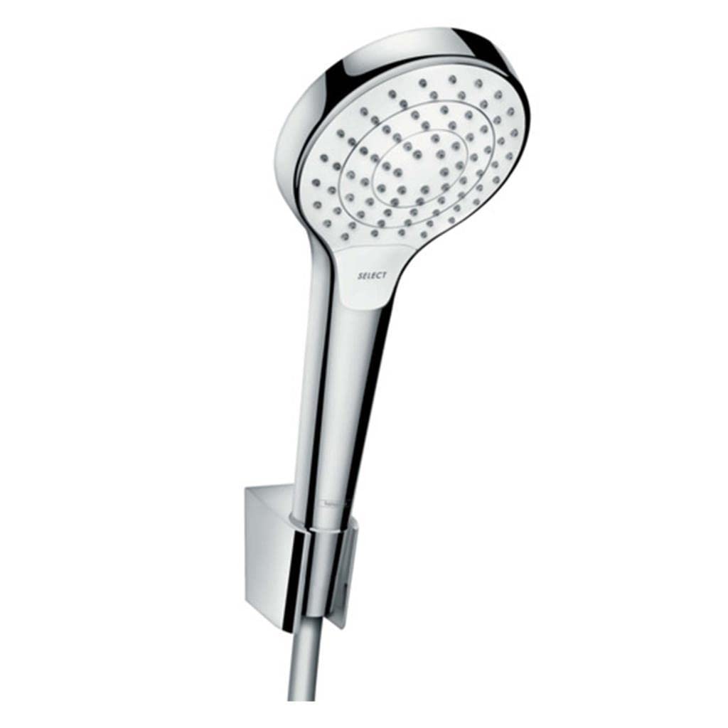 hansgrohe Croma Select S Ensemble support mural et douchette Vario avec flexible de douche 160 cm, blanc/chromé, 26411400