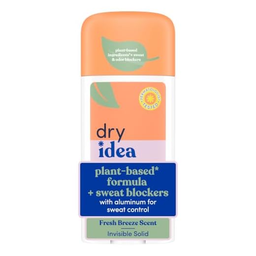 Dry Idea Plant Based Antiperspirant with Aluminum Sweat Blockers Invisible Solid Deodorant for Women – Fresh Breeze Scent, 72Hr Sweat & Odor Control for Sensitive Skin, 1pk