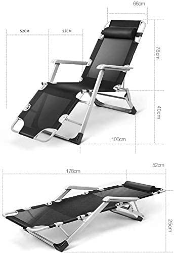Chaise de camping portable inclinable avec structure en acier et dossier réglable
