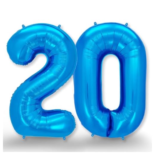 FUNXGO globo numero 20 Azul - numero 20 globo cumpleaños - globo 20 Azul - número 20 cumpleaños globo Azul - globo numero 20 gigante - globos número 20 - decoracion 20 cumpleaños