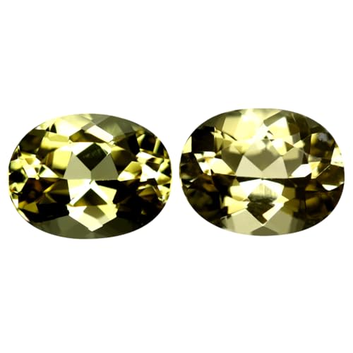 Heliodor beryl jaune 3.78 ct en paire ovale pour boucles d'oreilles