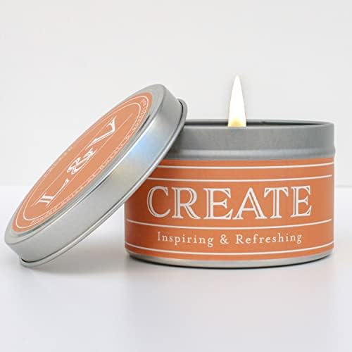 Create | Non-Toxic Aromatherapy Candle for Inspiration, Work, Study | Florals, Agave, Amber & Dark Musk | Positive Energy Scented Candle Made in USA | Productivity, Spiritual, or Meditation Gift