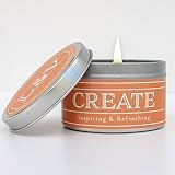 Create | Non-Toxic Aromatherapy Candle for Inspiration, Work, Study | Florals, Agave, Amber & Dark M