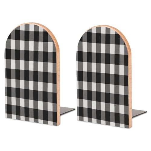 Sujetalibros de madera moderno universal económico para solucionar el desorden en baldas 2