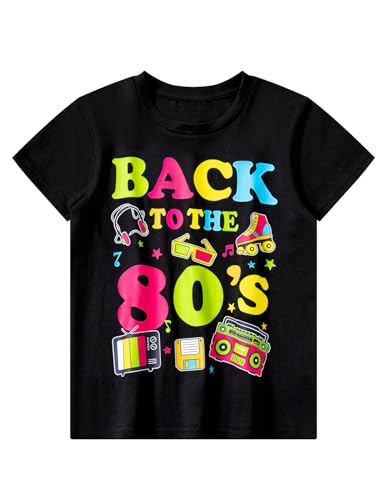 LATOBREATH Little Boys Girls Back to The 80s Themed Party Tee T-Shirt Fancy Short Sleeves(4T)