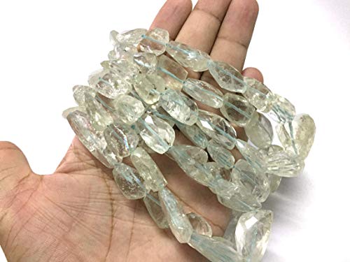 Perles pour collier en pierres précieuses bleu vert pour monter vos propres bijoux