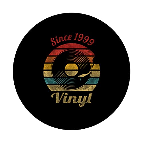 Since 1999 Vinyl Retro Record Vintage Music PopSockets Swappable PopGrip, Black - Image 3