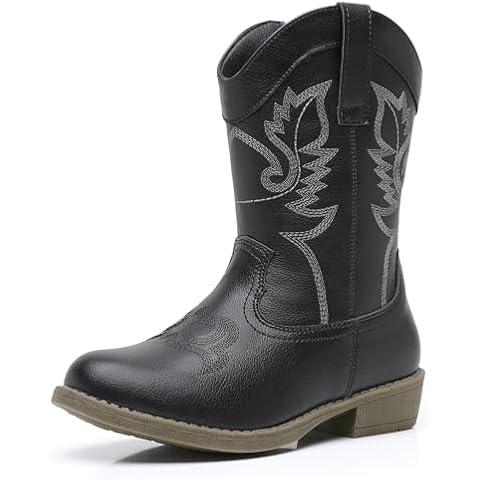 Blikcon Girls Cowgirl Boots Cowboy Boots Mid Calf Western Boots Riding Shoes (Toddler/Little Kid/Big Kid) Cover