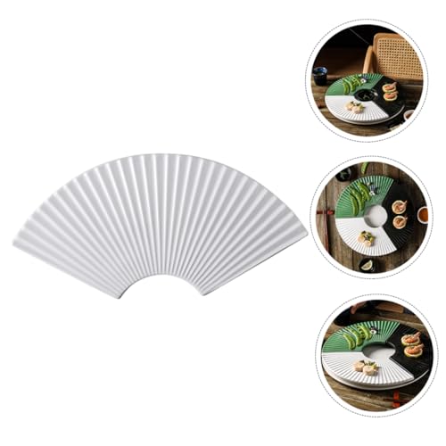 Plato decorativo japonés para sushi de cerámica blanco miniatura 2