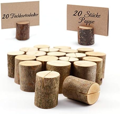 Ksvaye Tischkartenhalter Holz - 20 Stück Mit Karten Für Hochzeit & Events