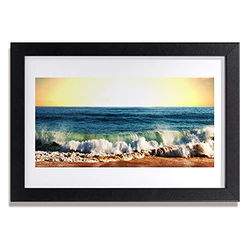 Cadre en mdf avec affiche ocean beach 30x20 cm aux finitions soignées