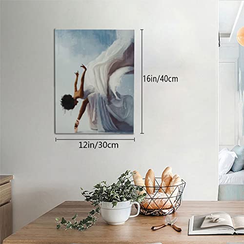 Wutkefw African American Wall Art Black Ballerina Girl Canvas Print Wall Art Black Art Wall Decor Modern Artwork Home Decoration For Living Room Bedroom Office #TOP2
