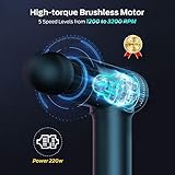 Pistola de massagem portátil de tecido profundo para atletas, pistola Fascial para alívio da dor, massageador muscular portátil e elétrico para academia, escritório, casa, pescoço, glide