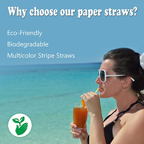 Paper Straws,200 Pcs Paper Drinking Straws For Wedding Party Restaurant Juice, Coffee Cold Drinks, Dessert And Diy Decoration (Stripe) #TOP6