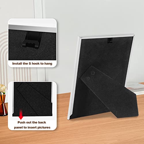 Iziddo 2 Pack 8X10 Silver Metal Picture Frame, Gift Photo Frames, Wall Mount Or Tabletop, Vertical Or Horizontal (Silver, 8X10) #TOP4