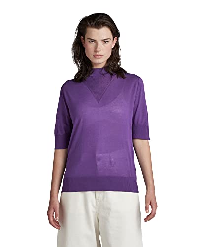 G-Star Raw Core Mock Neck Knitted Pullover, Tejidos Para Mujer, Púrpura Dk Violet D21962-D166-5616 , Xs