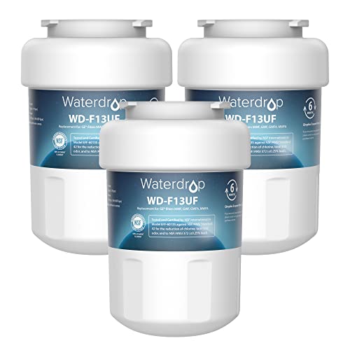 Waterdrop MWF Ultra-Filtration Refrigerator Water Filter, Replacement for GE Smart Water MWF, MWFINT, MWFP, MWFA, GWF, FMG-1, Kenmore 9991, GSE25GSHECSS, WFC1201, RWF1060, 197D6321P006, 3 Filters