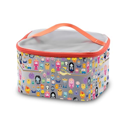 PXTIDY Adventure Cartoon Time Makeup Bag Classic Cartoon Characters Travel Toiletry Organizer Bag Anime Lover Gift