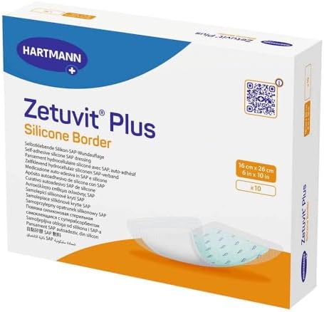 ZETUVIT Plus Silicone Border steril 16x26 cm 10 St