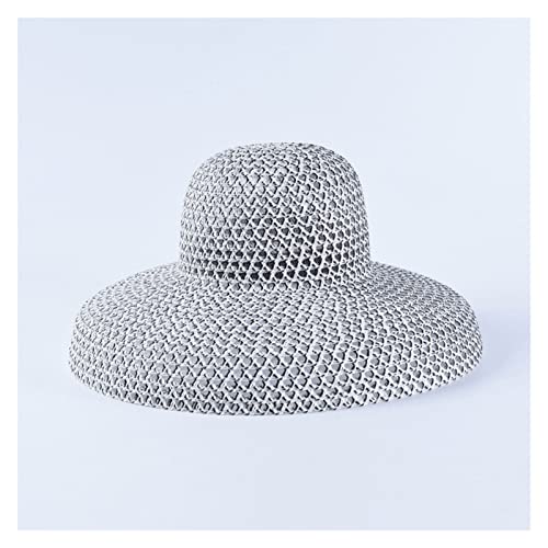 Chapeau de soleil chic noir et blanc au design abat-jour haut de gamme