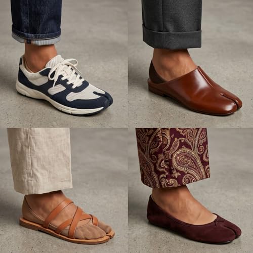 Image of F Flammi No Show Socks Women Tabi Socks Non Slip Flip Flop Socks Low Cut for Sneaker Lofer Boat Shoes