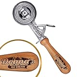 My Personal Memories Custom Personalized Ice Cream Scoop with Wood Handle and Trigger Lever