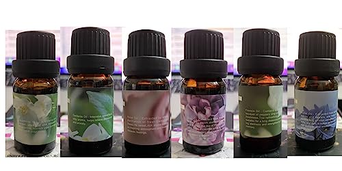 Premium Grade Floral Fragrance Oil Set - Rose, Violet, Jasmine, Freesia, Lilac, Gardenia - Set Of 6 Floral Fragrance Oils 10Ml #TOP7