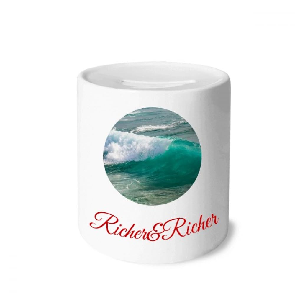 Tirelire pièce de monnaie design vague de mer cadeau anniversaire original