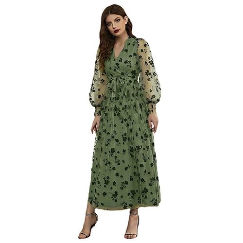 Robe d'invité de mariage élégante avec col en V pour cérémonie d'automne