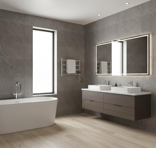 Sèche-serviette électrique à chauffe rapide en acier inoxydable poli miroir mural