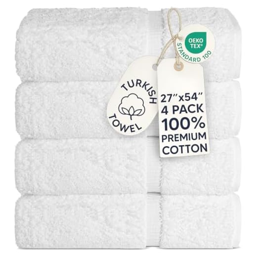 Chakir Turkish Linens | Hotel & Spa Quality 100% Cotton Premium Turkish Towels | Soft & Absorbent (4-Piece Bath Towels, White)