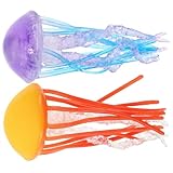 WESIEVYA 2 Piezas Realistas de Medusas de Plástico Artificial Figuras Decorativas para Acuarios y Peceras para Decoración Marina Educativa y Juguetes de Reconocimiento Infantil