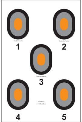 5 Bull's-Eye Target w/Orange Centers Shaded Black Outside to Light Grey with Bright Orange Center Black & Orange Size: 23" x 35"