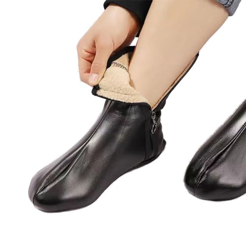 Sanrlo - Sanrlo Chaussettes d'hiver chaudes en similicuir synthétique avec doublure polaire pour intérieur et extérieur, Pul noir sur le style#, M-3XL