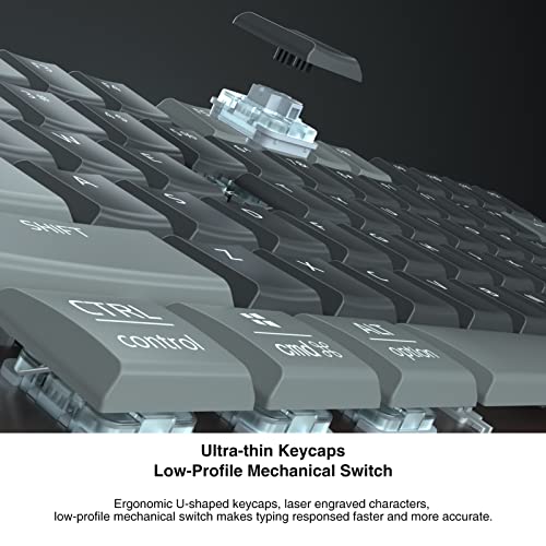 Aula F2090 Led Backlit Wireless Mechanical Keyboard,Bluetooth/2.4Ghz/Wired Tri-Mode Ultra-Thin Low Profile Wireless Gaming Keyboard Blue Switch… #TOP3