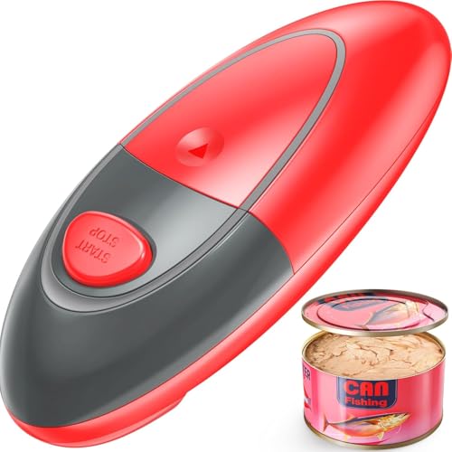 Humutan Easy Electric Can Opener One Touch Fits All Can Sizes with Safety Smooth Edge for Kitchen, Hands Free Can Opener electric with Battery Operation for Seniors, Arthritis and Chef