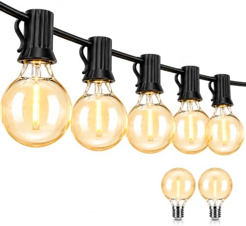 Cordão de Luzes G40 15m com 25 LEDs, Varal de Luzes Branco