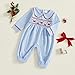RSRZRCJ Baby Girls Christmas Romper Santa Claus Embroidery Doll Collar Long Sleeve Jumpsuits for Newborn Fashion Clothes (Blue, 6-12 Months)