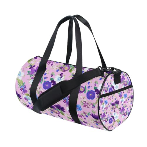 BOESI Doodle Colorful Flowers Travel Gym Bag, Lightweight Sports Bag, Hand-carrying and Shoulder-carrying, Suitable for Men and Women